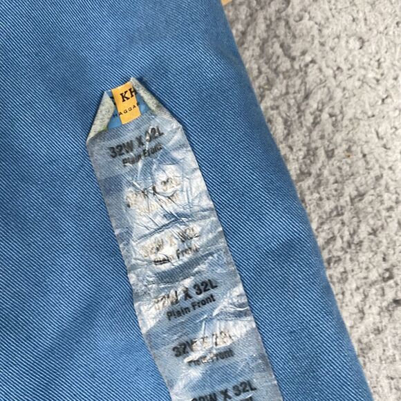 Life Khaki Relaxed Straight Pants Plain Front Men's 32x32 Blue New - Picture 9 of 10